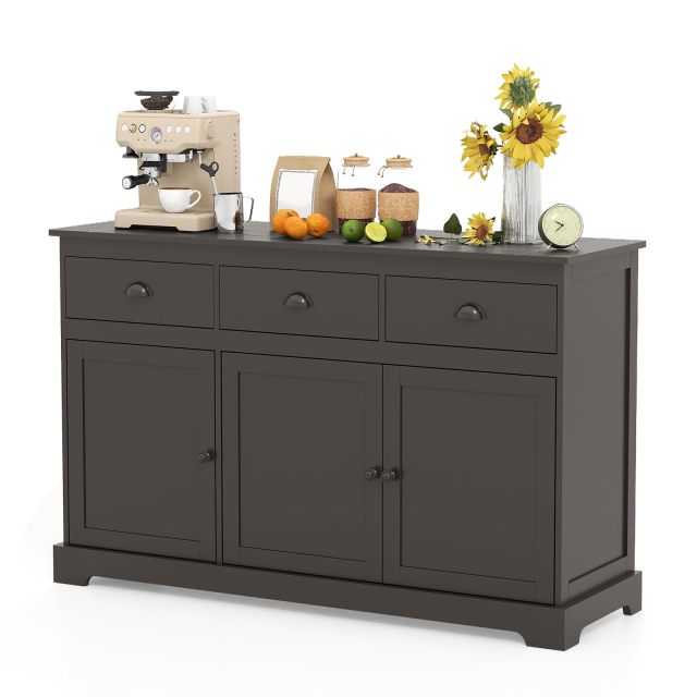 Sideboard Buffet Cabinet with Drawers Doors and Adjustable Shelves for Dining Room