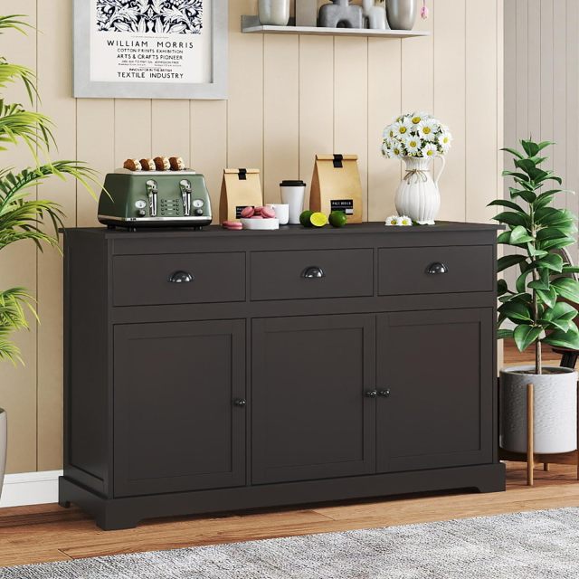 Sideboard Buffet Cabinet with Drawers Doors and Adjustable Shelves for Dining Room