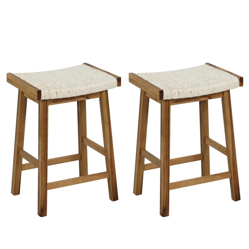 Dining Saddle Stools Set of 2/4 25.5-inch Counter Height Chairs