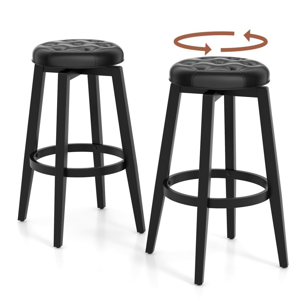 360° Swivel Bar Stools Set of 2/4 30-inch Height  Backless Bar Chairs