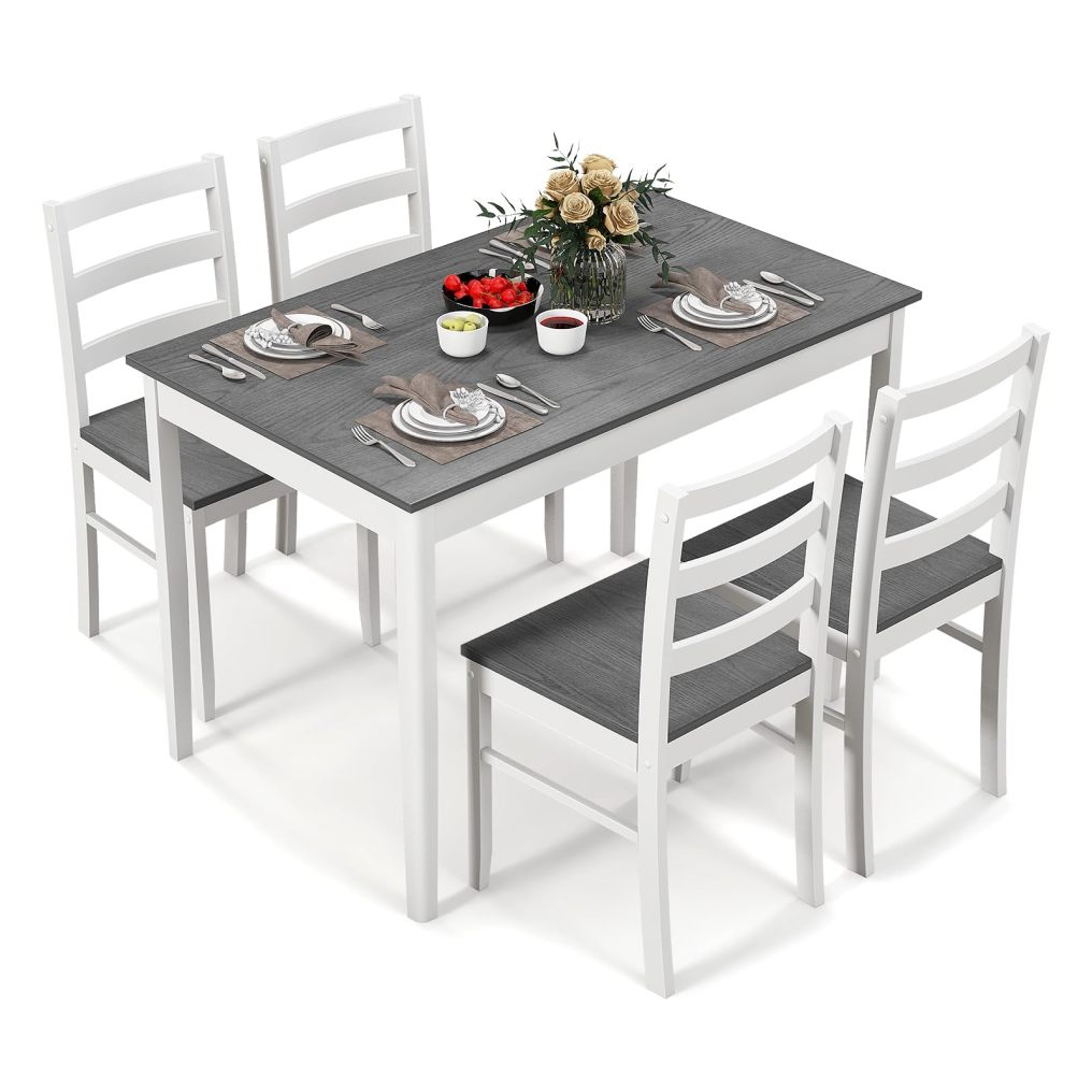 Dining Table Set for 4 Wood Kitchen Table Chairs Set