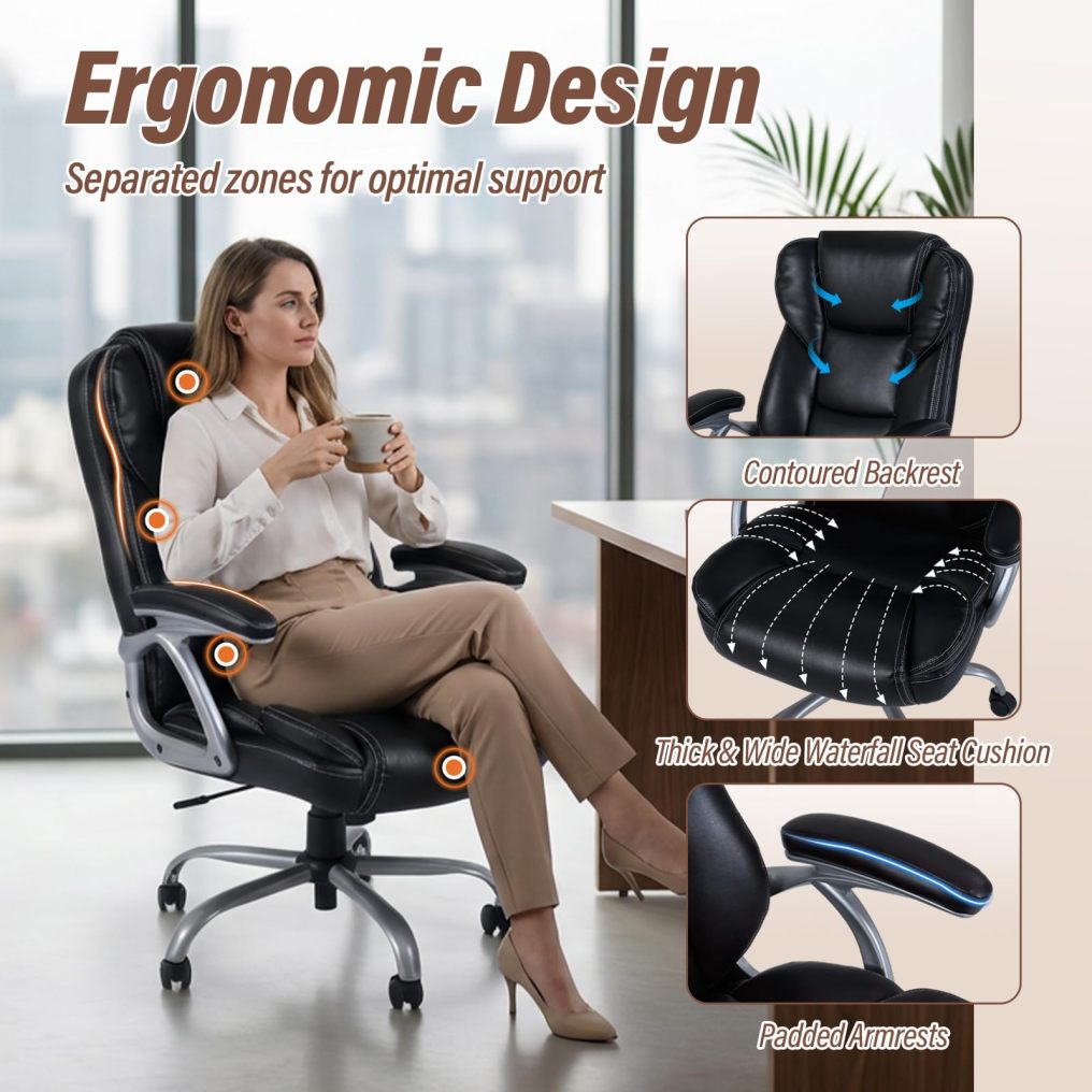 Executive Office Chair Modern Ergonomic Swivel Task Chair for Home Office