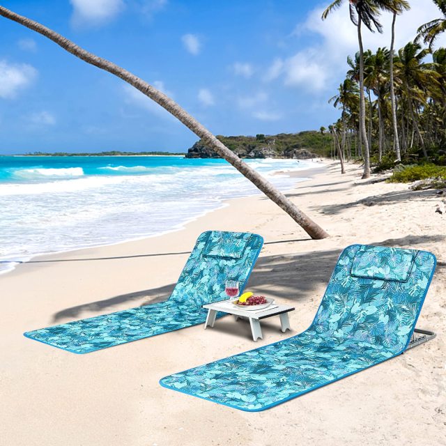 ARLIME 3-Piece Beach Lounge Chairs Outdoor Lounger with Side Table