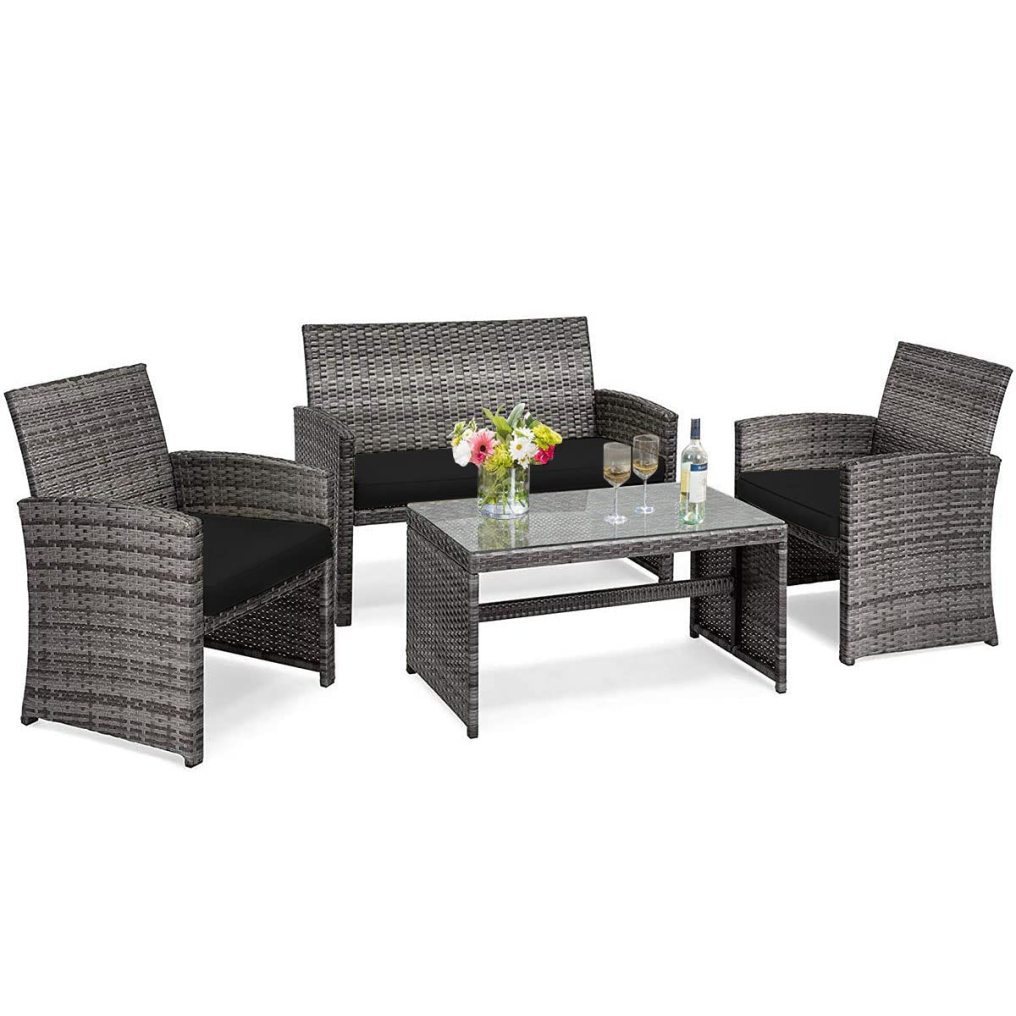 Patio Furniture Set 4/8 Pieces Outdoor Wicker Chairs
