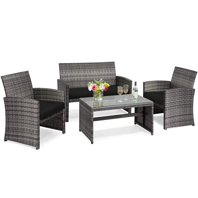 Patio Furniture Set 4/8 Pieces Outdoor Wicker Chairs