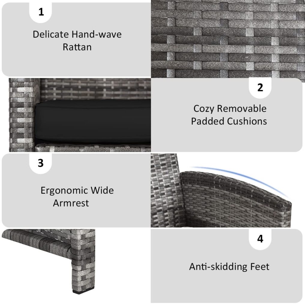 Patio Furniture Set 4/8 Pieces Outdoor Wicker Chairs