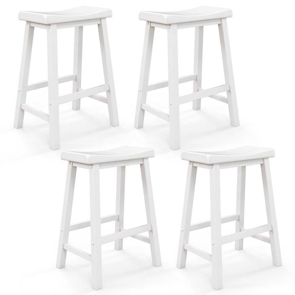 Saddle Stools Set of 2/4 24-inch Counter Height Barstools