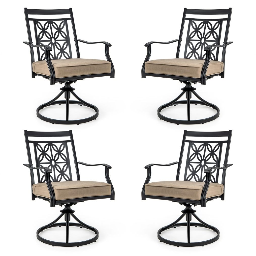 2/4 Pieces Patio Swivel Dining Chairs
