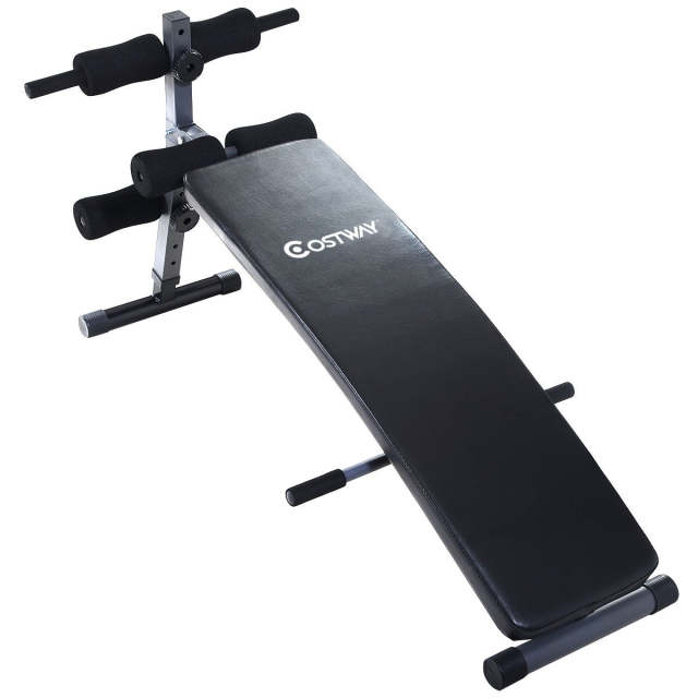 Adjustable Arc-Shaped Decline Sit up Bench Crunch Board Exercise Fitness Workout