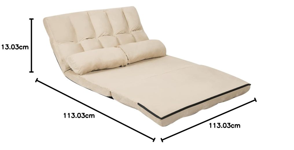 Convertible Floor Sofa Couch with 2 Pillows
