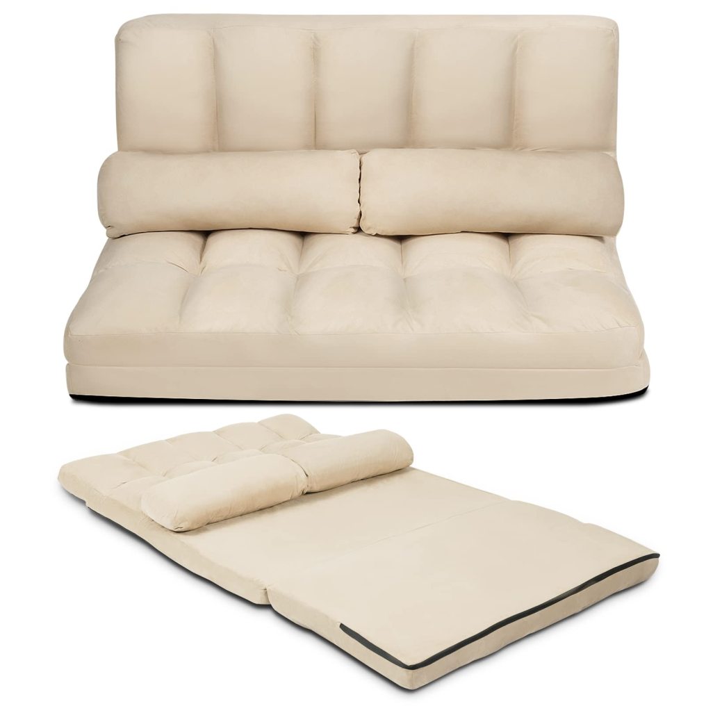 Convertible Floor Sofa Couch with 2 Pillows
