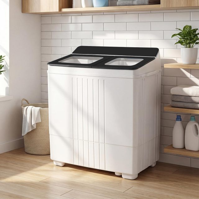 Portable Washing Machine with 12 LBS Washer and 8 LBS Spinner Combo for Apartments