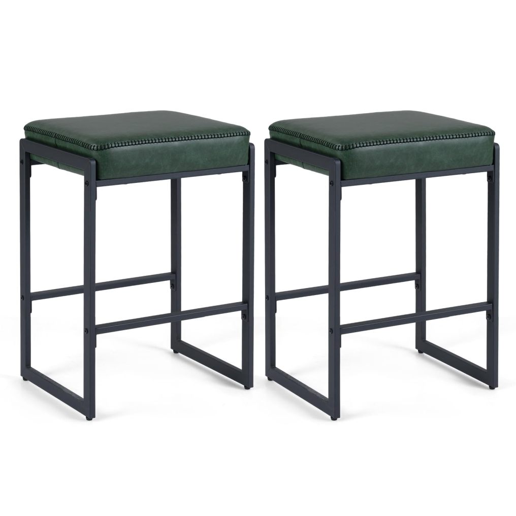 Mid-Century Modern 26-inch Backless Counter Height Stools Set of 2/4
