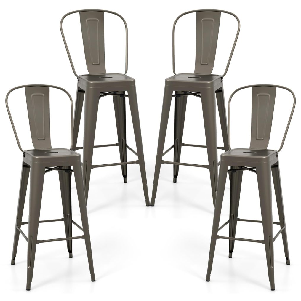 30'' Bar Height Stools with Rubber Feet for Kitchen