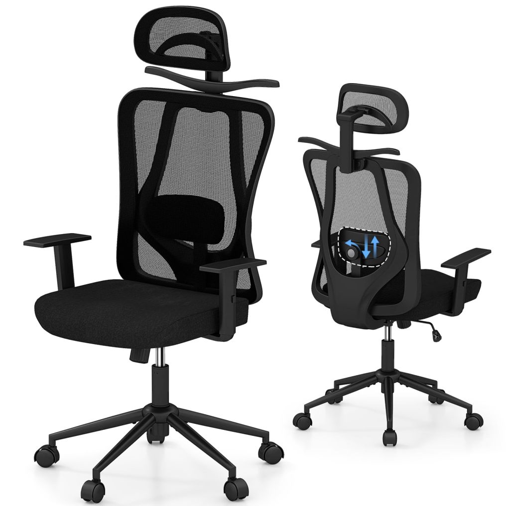 Mesh Office Chair | Ergonomic Computer Desk Chairs with 3D Headrest