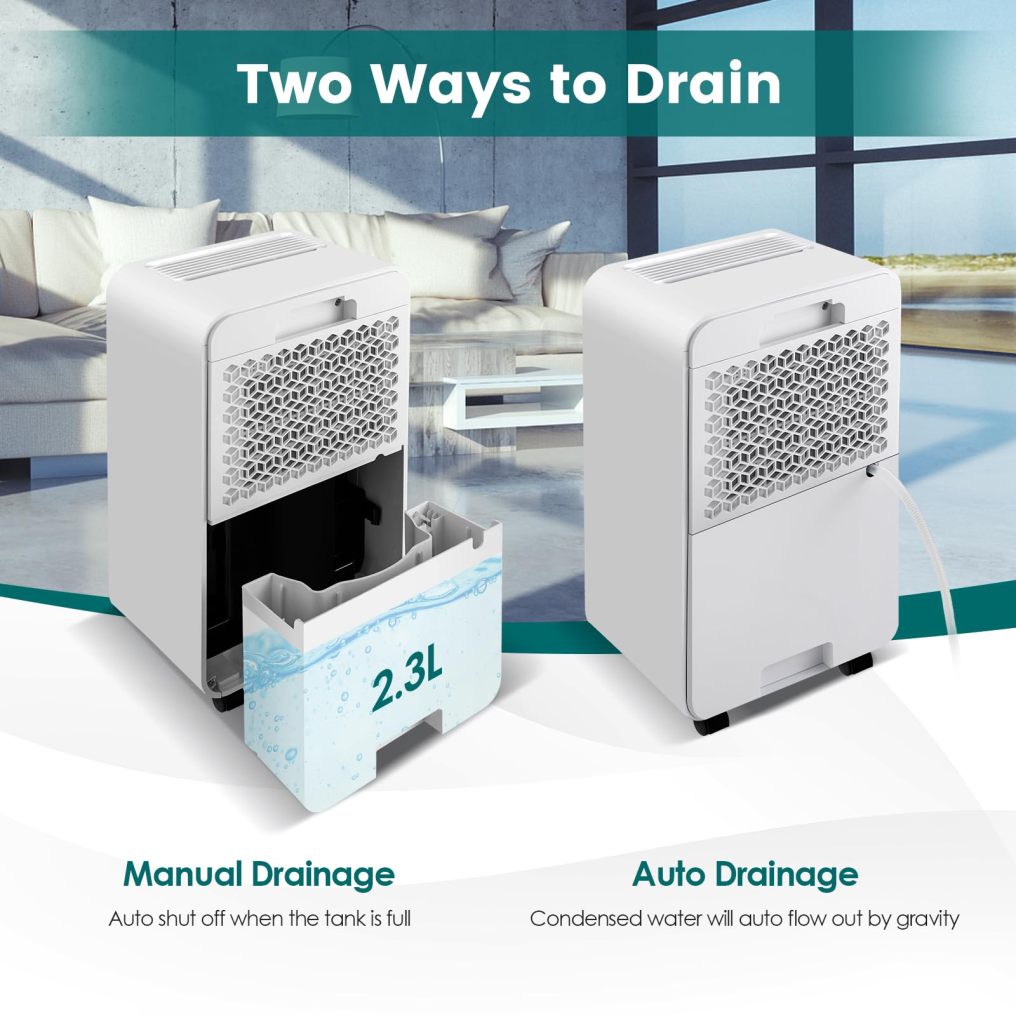 Dehumidifier for Basement, 32 Pints Dehumidifier with Sleep Mode, 24H Timer, 3-Color LED Indicator Light