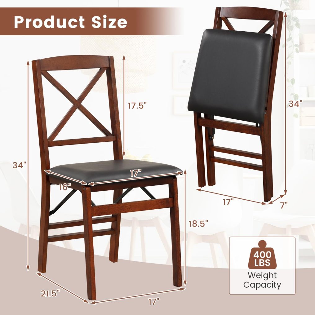 Upholstered Wooden Dining Room Chairs with X Shaped Back