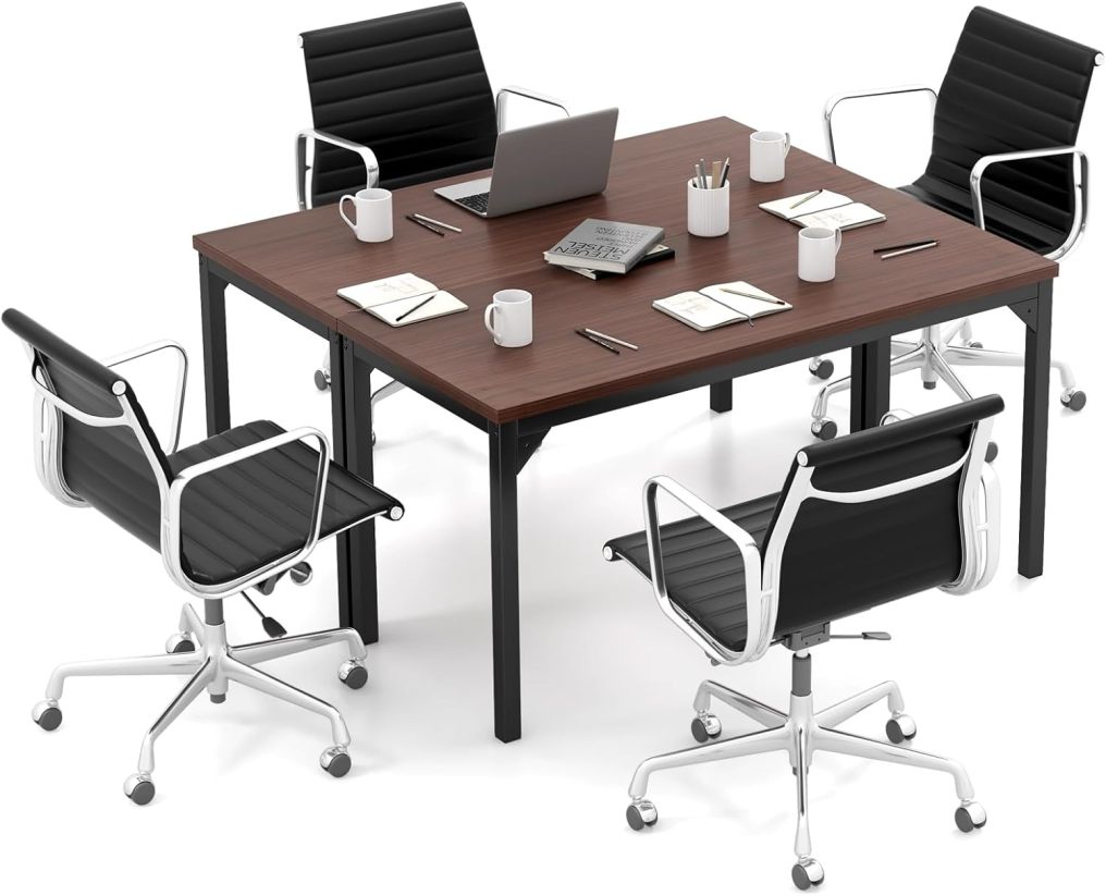 4.5FT Conference Table 55” x 24” Large Meeting Room Table W/Heavy Duty Steel Frame