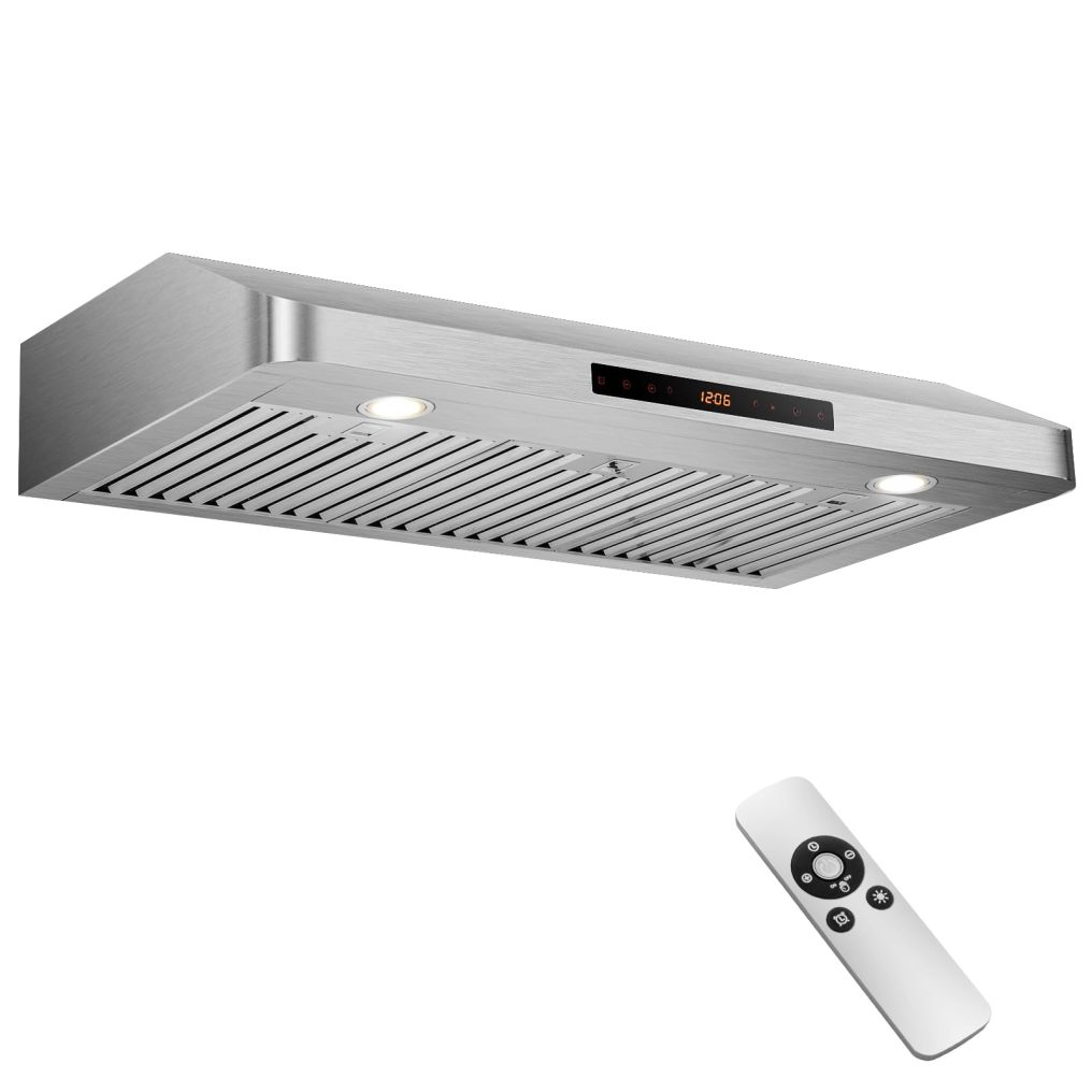 ARLIME 36"/29.5" Under Cabinet Range Hood, 900CFM Stainless Steel Stove Vent Hood w/ 4-Speed Fan