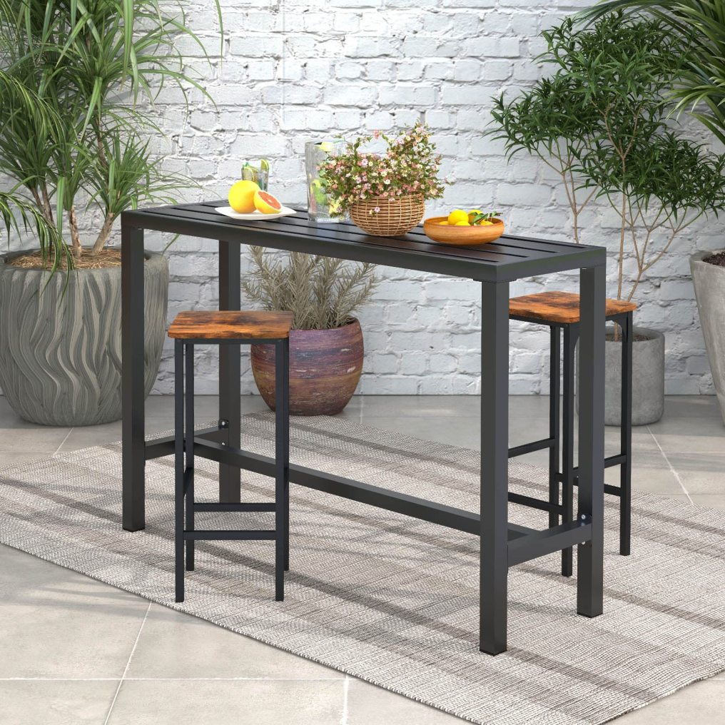 Outdoor Bar Table 48-inch/55-inch Wide Narrow Counter Height Dining Table