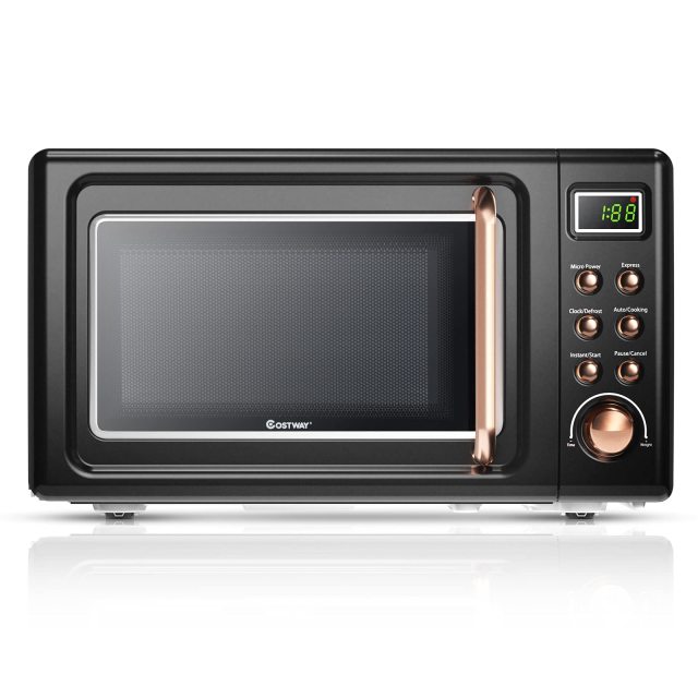 ARLIME Small Microwave, 0.7Cu.ft 700 Watt Countertop Microwave with 5 Micro Power Defrost & Auto Cooking Function