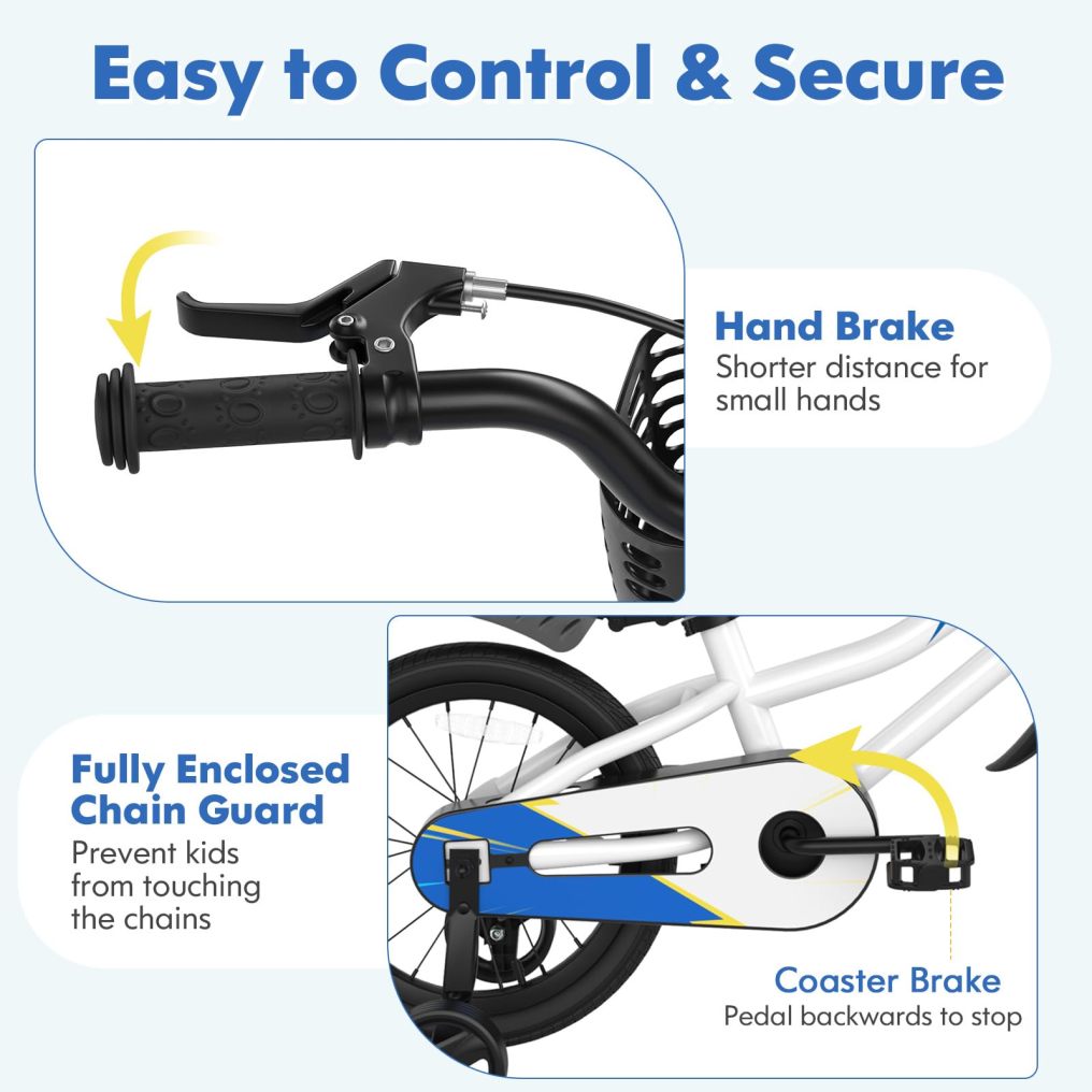 Kids Bike 16 Inch Toddler Bike for Boys & Girls Aged 3-8 Years Old