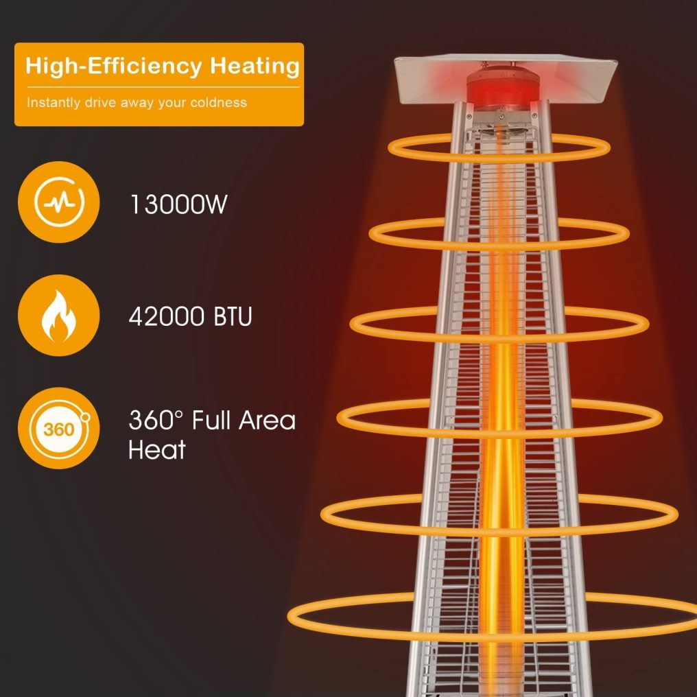 ARLIME Patio Propane Heater for Outdoor Use 42,000 BTU Pyramid Patio Heater