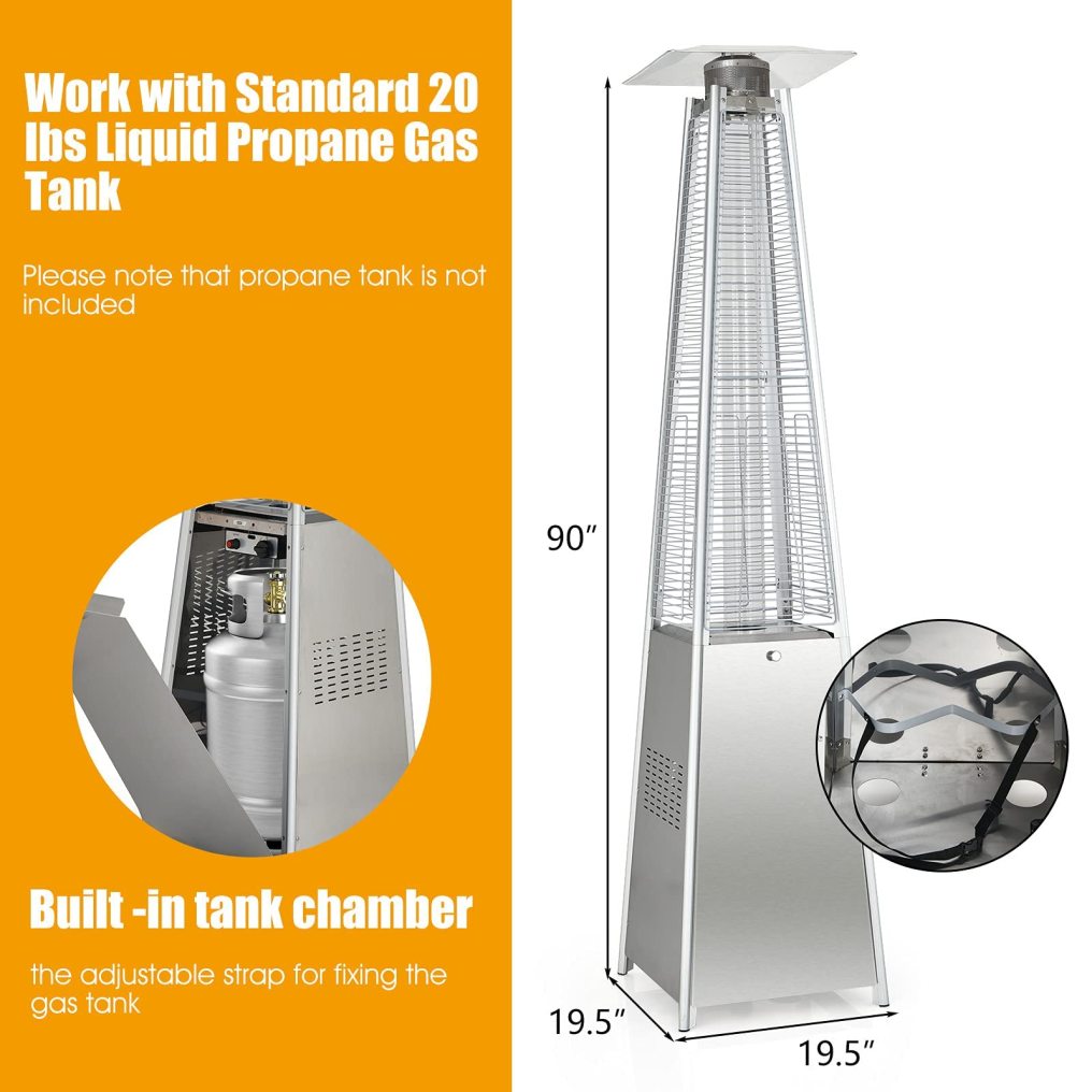 ARLIME Patio Propane Heater for Outdoor Use 42,000 BTU Pyramid Patio Heater