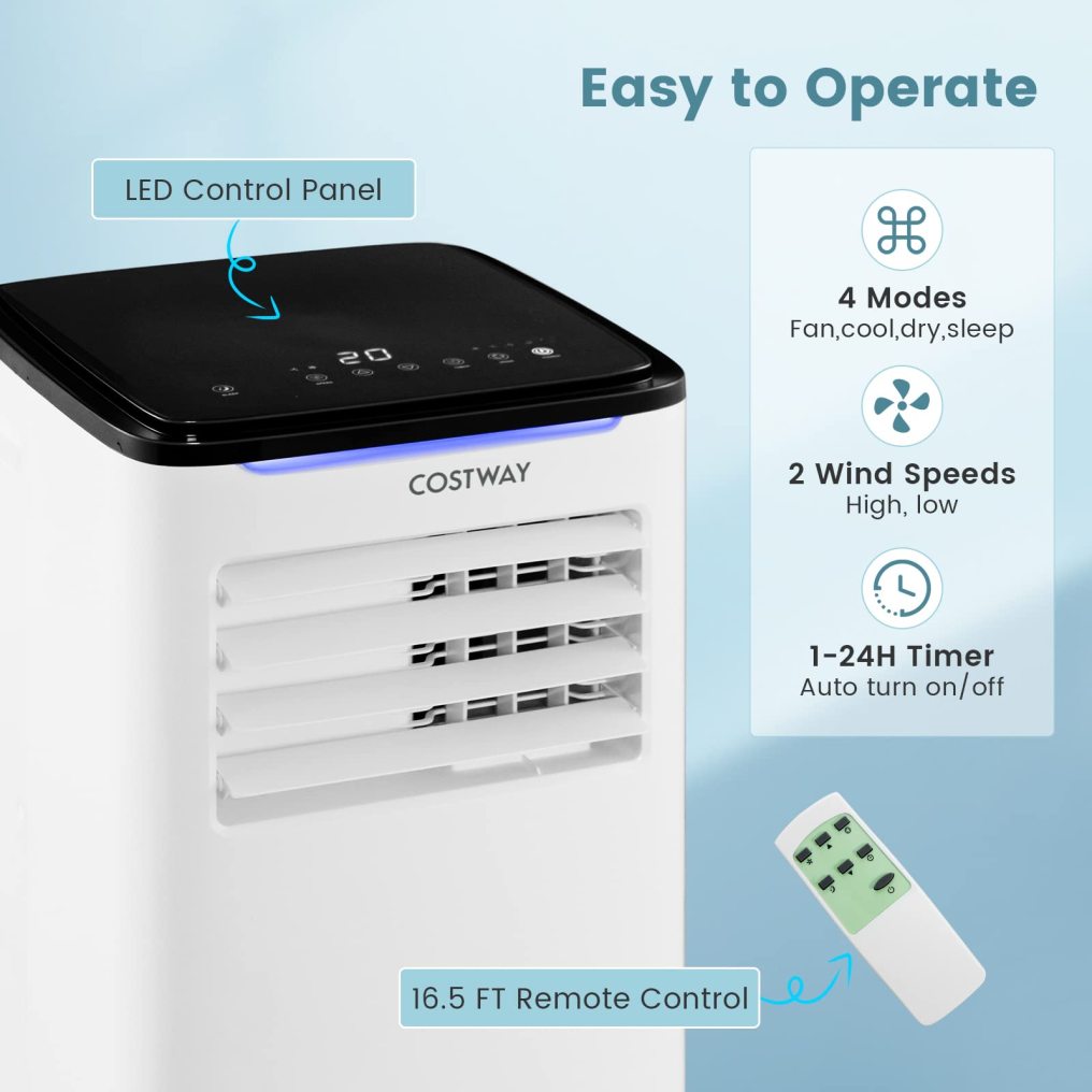 ARLIME Portable Air Conditioner 8000 BTU Portable AC Unit for Room up to 300 Sq.Ft