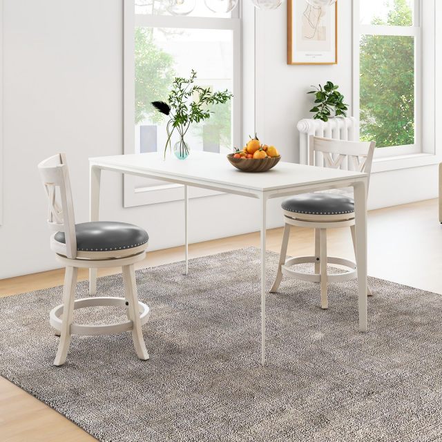 Bar Stool Set of 2/4 for Kitchen Island 25.5” Swivel Armless Counter Height Stools