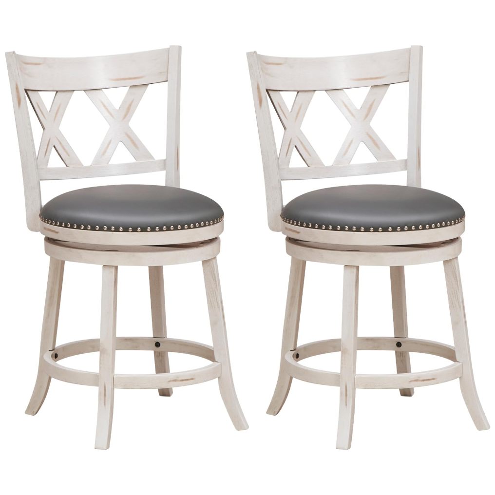 Bar Stool Set of 2/4 for Kitchen Island 25.5” Swivel Armless Counter Height Stools