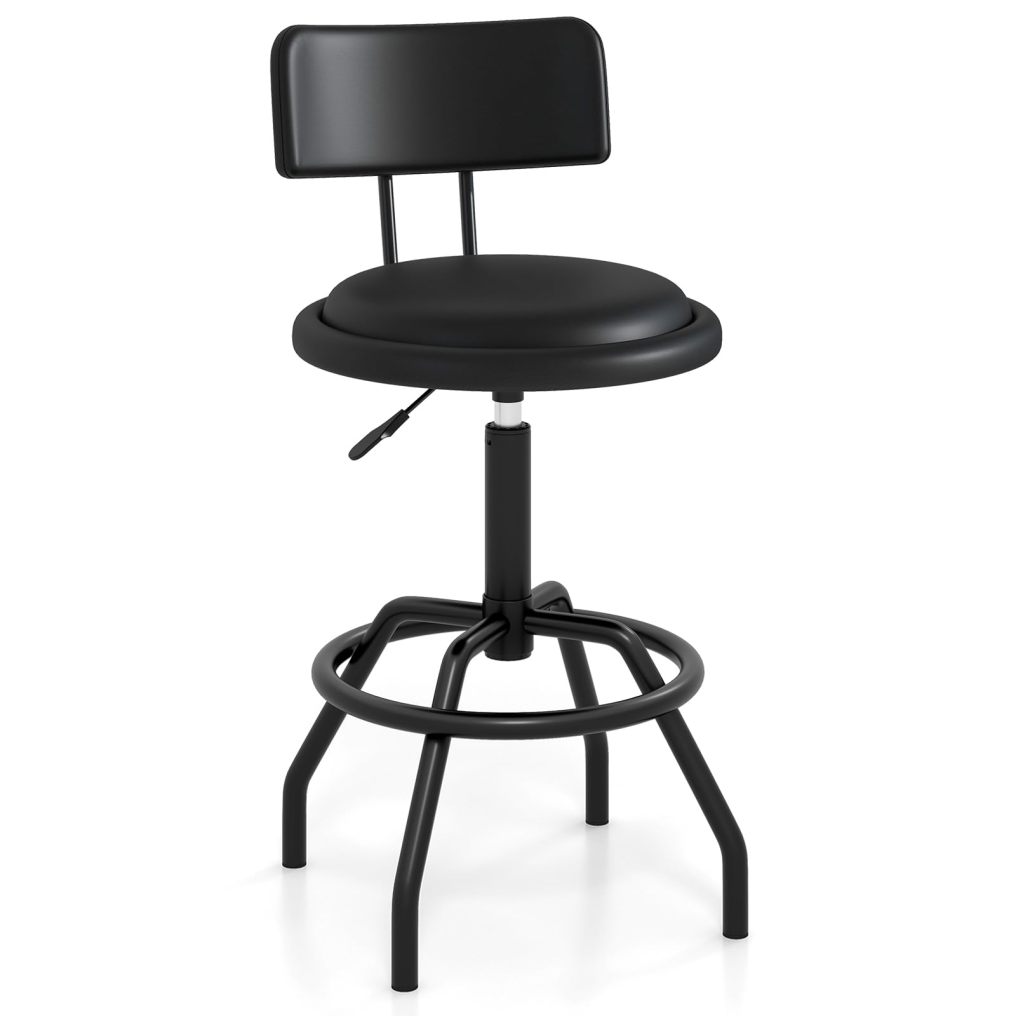 Adjustable Swivel Vintage PU Leather Bar Stool