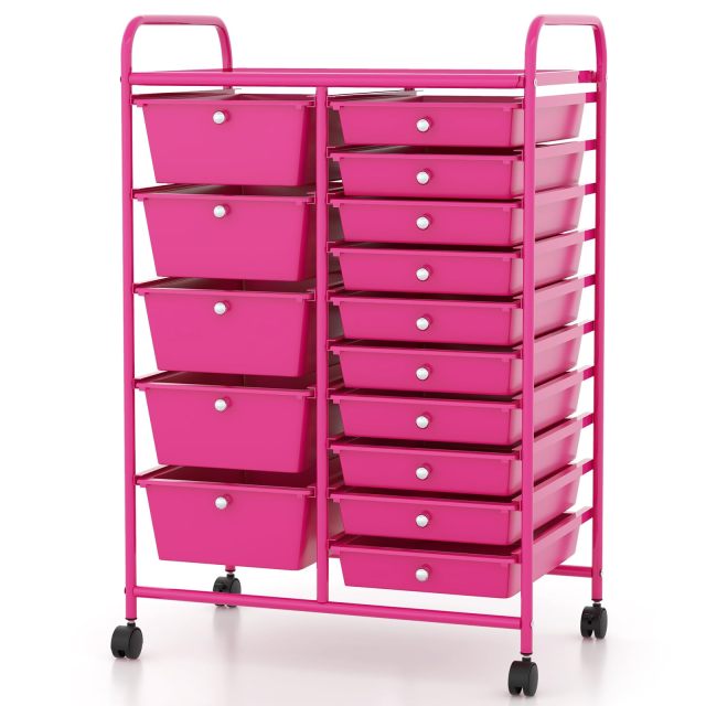 ARLIME 15-Drawer Storage Cart, 15 Drawer Trolley, Rolling Organizer Cart