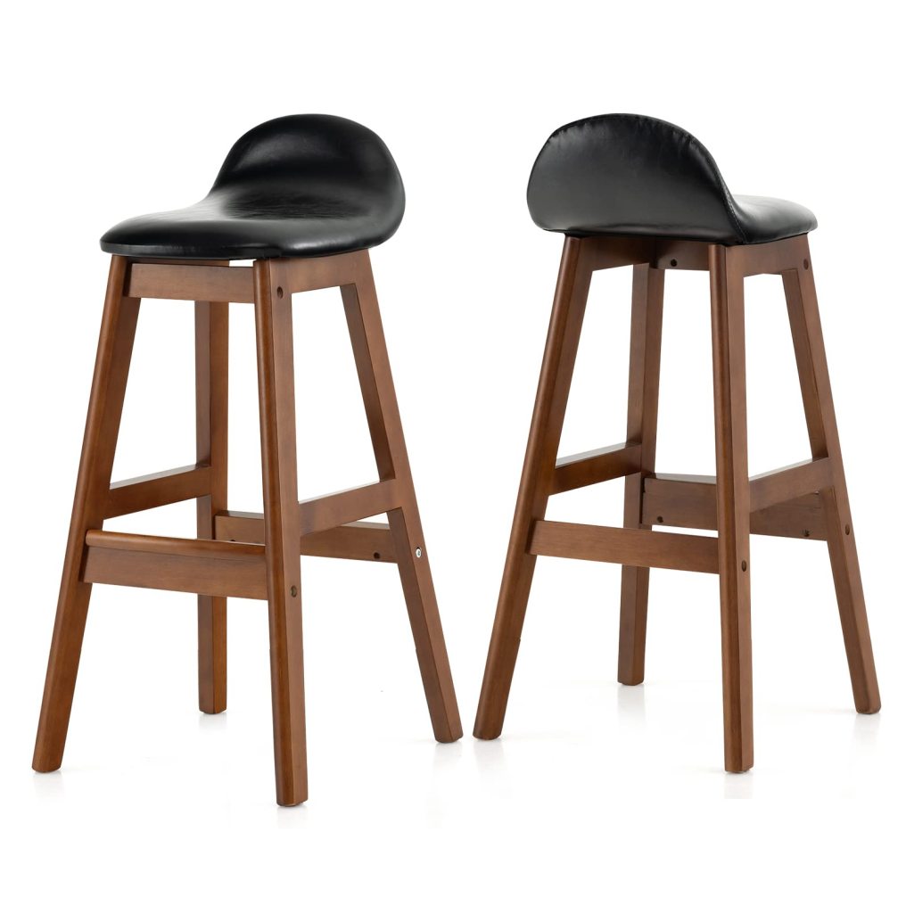 27.5 inch Bar Stools Set of 2/4 Counter Height Bar Stools with Upholstered PU Leather