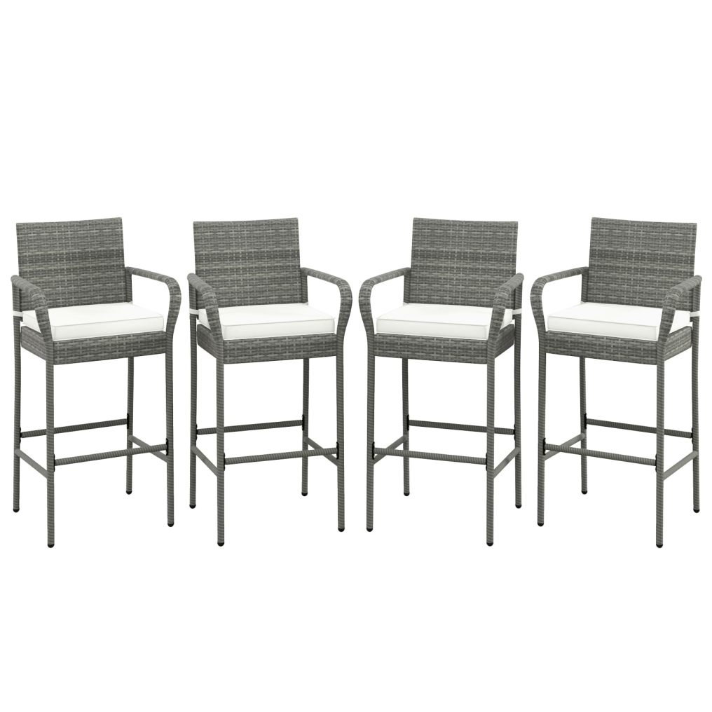Patio Bar Height Chairs with Cushions for Backyard