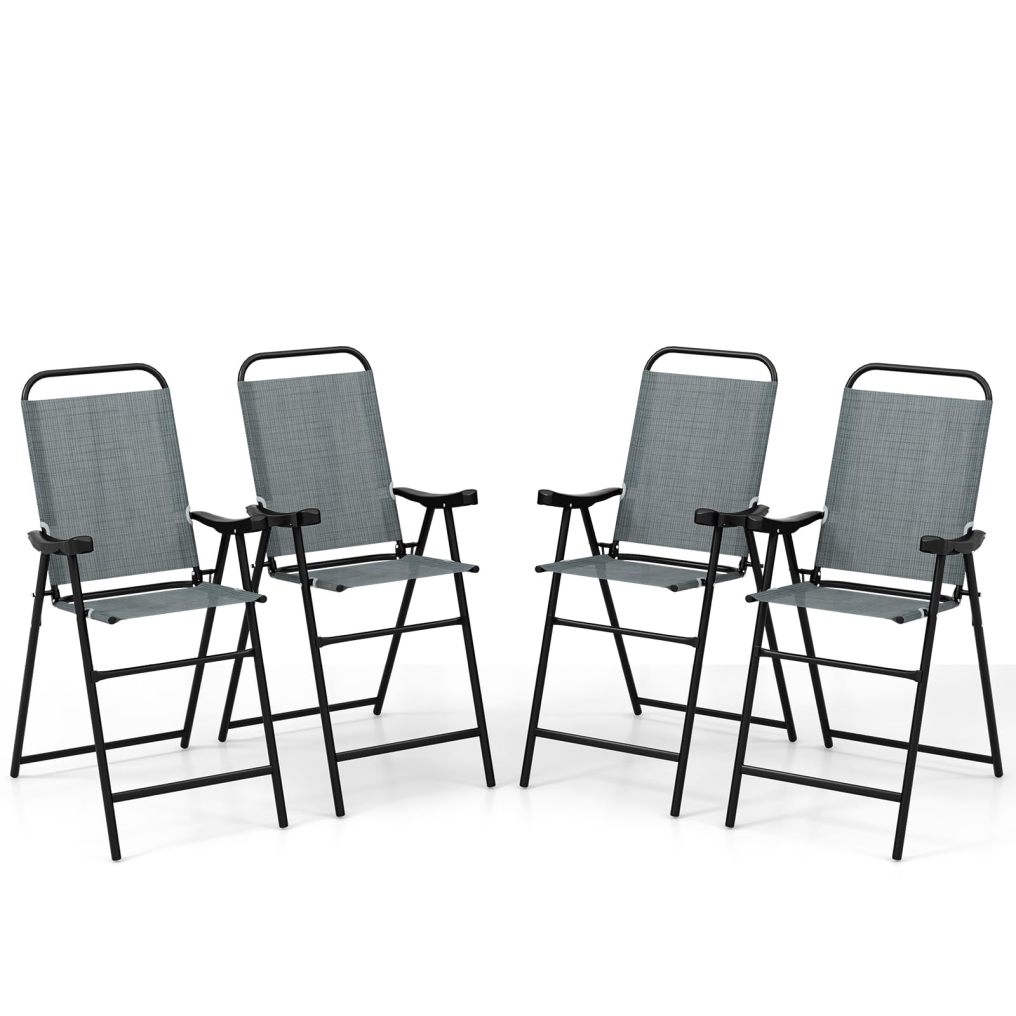 2/4 Pieces Patio Folding Bar Chairs High Top Patio Bar Chair