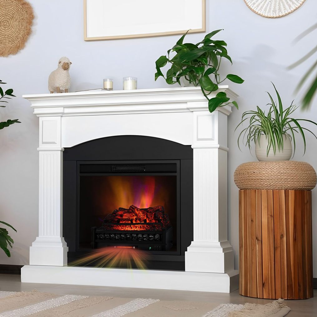 26 Inch Electric Fireplace Log Set Heater, Fireplace Insert Log Heater with Remote Control