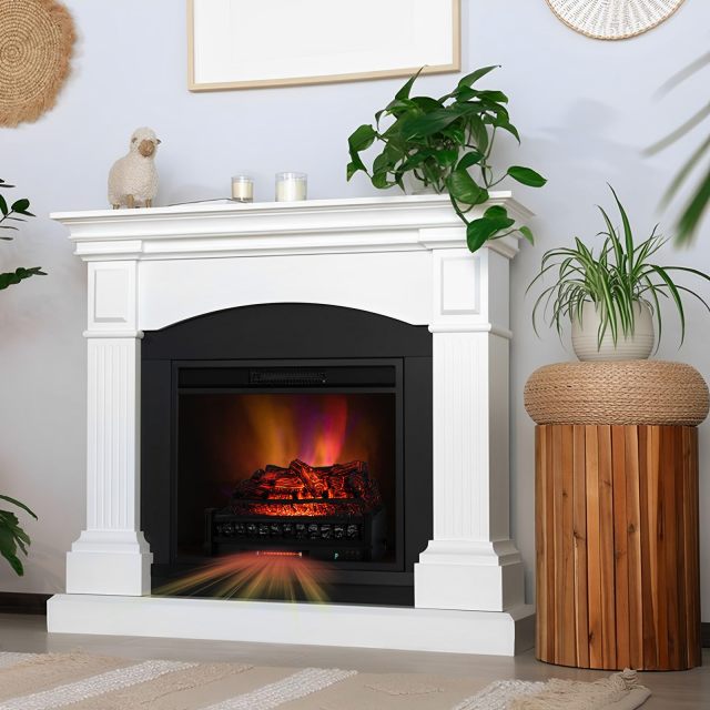 26 Inch Electric Fireplace Log Set Heater, Fireplace Insert Log Heater with Remote Control