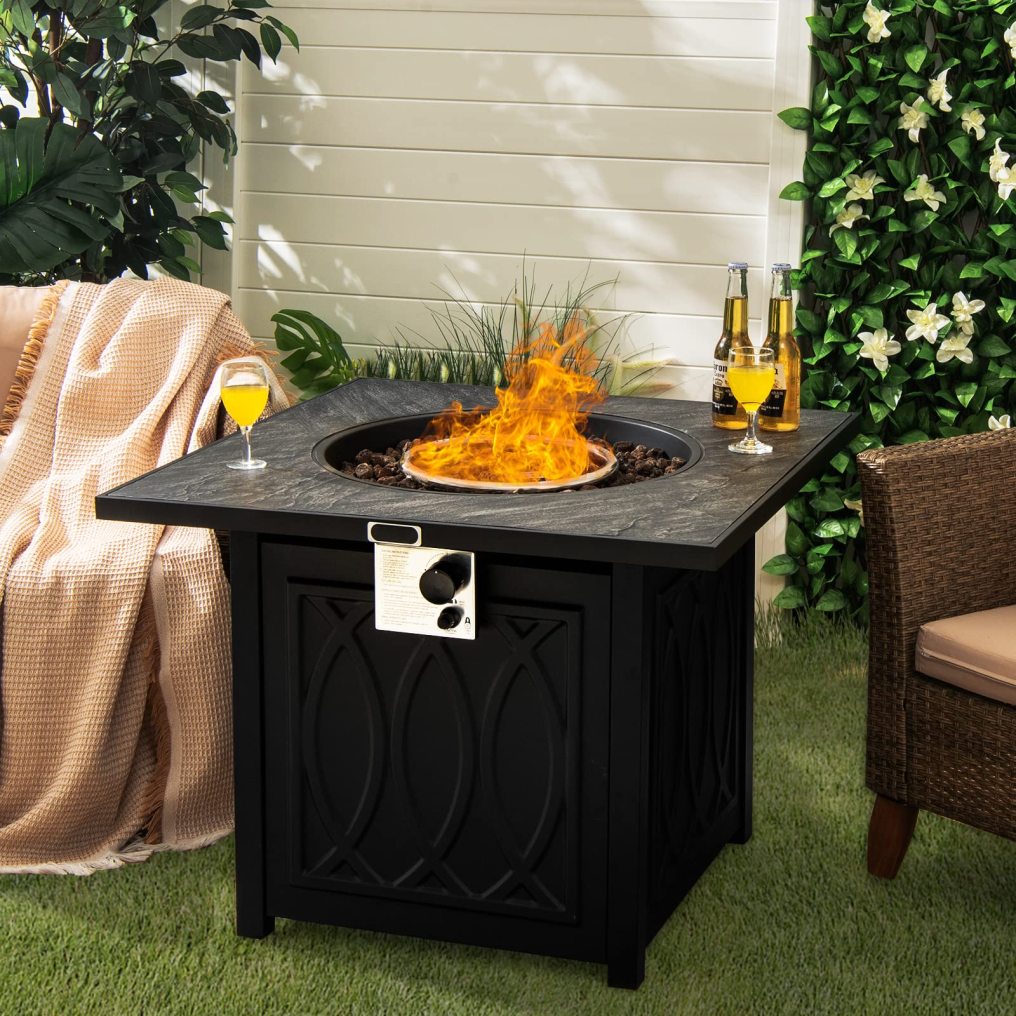 50,000 BTU/14.65KW Fire Pit Table with Waterproof Cover