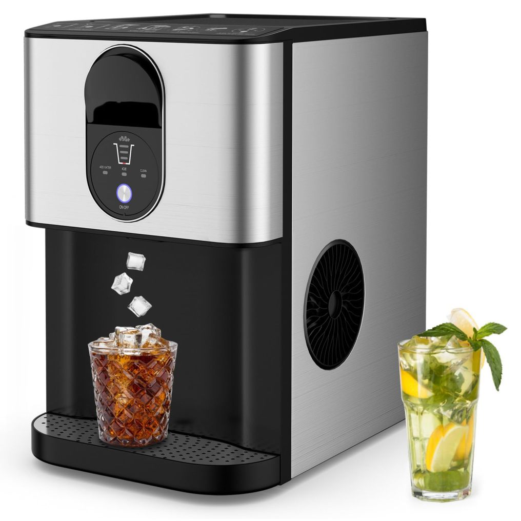 ARLIME Nugget Ice Maker Countertop, 56 lbs/24 H Pepple Chewable Ice Making Machine