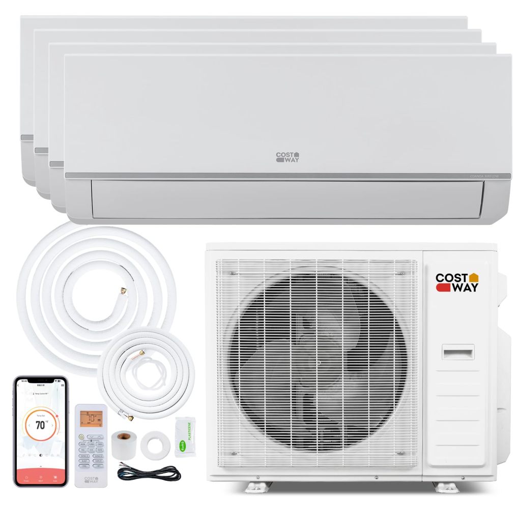 38K Quad 4 Zone Zone Mini Split AC/Heating System | 20 SEER2 9k+9k+9k+12k BTU WiFi Enabled 208/230V (Blast Pro Series)