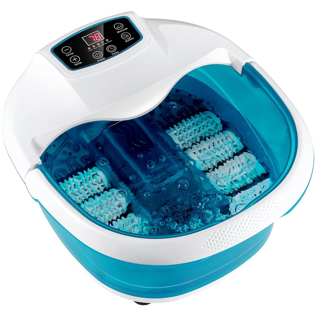 Foot Spa/Bath Massager with Heat & Bubbles & 6 Electric Massage Rollers