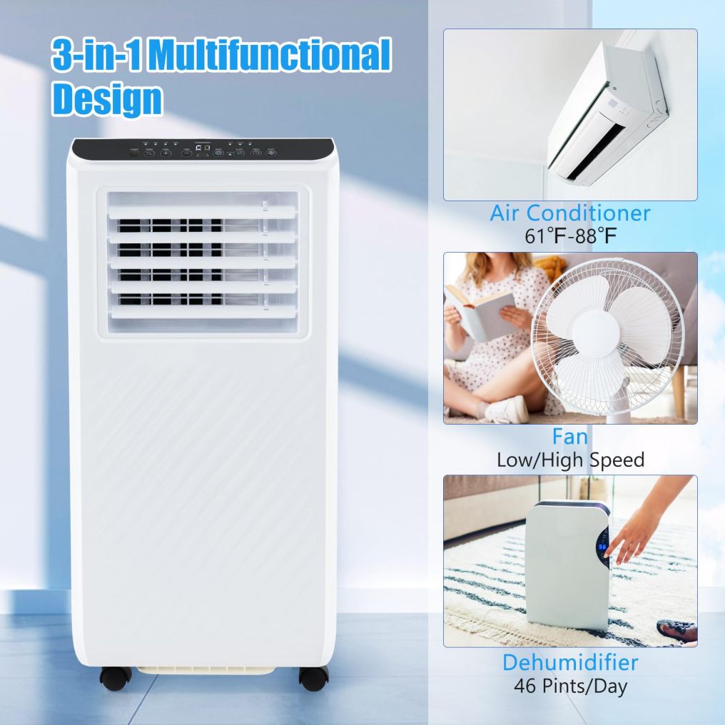 ARLIME Portable Air Conditioner, 3 -in-1 Air Cooler, Dehumidifier & Fan w/LED Display