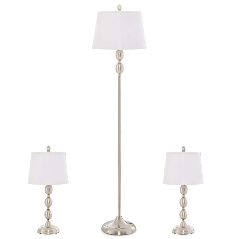 ARLIME 3 Piece Lamp Set, Modern Floor Lamp & 2 Table Lamps