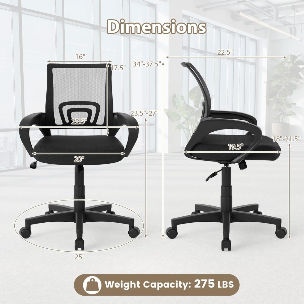 Mesh Office Chair | Ergonomic Computer Desk Chair with Lumbar Support