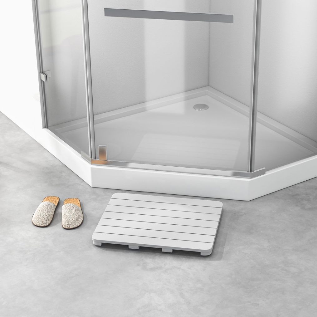 Bath Mat for Shower Waterproof Spa Floor Mat with Slatted Design for Bathtub Doorway Pool Patio