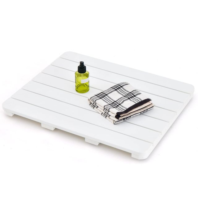 Bath Mat for Shower Waterproof Spa Floor Mat with Slatted Design for Bathtub Doorway Pool Patio