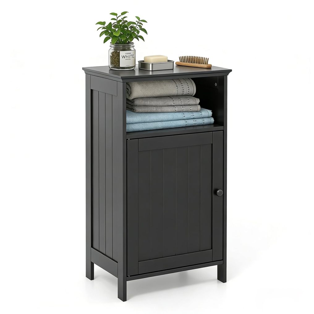 Single-Door Floor Cabinet Compact Bathroom & Side Storage Organizer