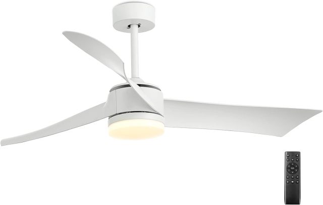 52 Inch Ceiling Fan with Light, Indoor Outdoor LED Ceiling Fan w/Remote Control, 6-Level Adjustable Speed