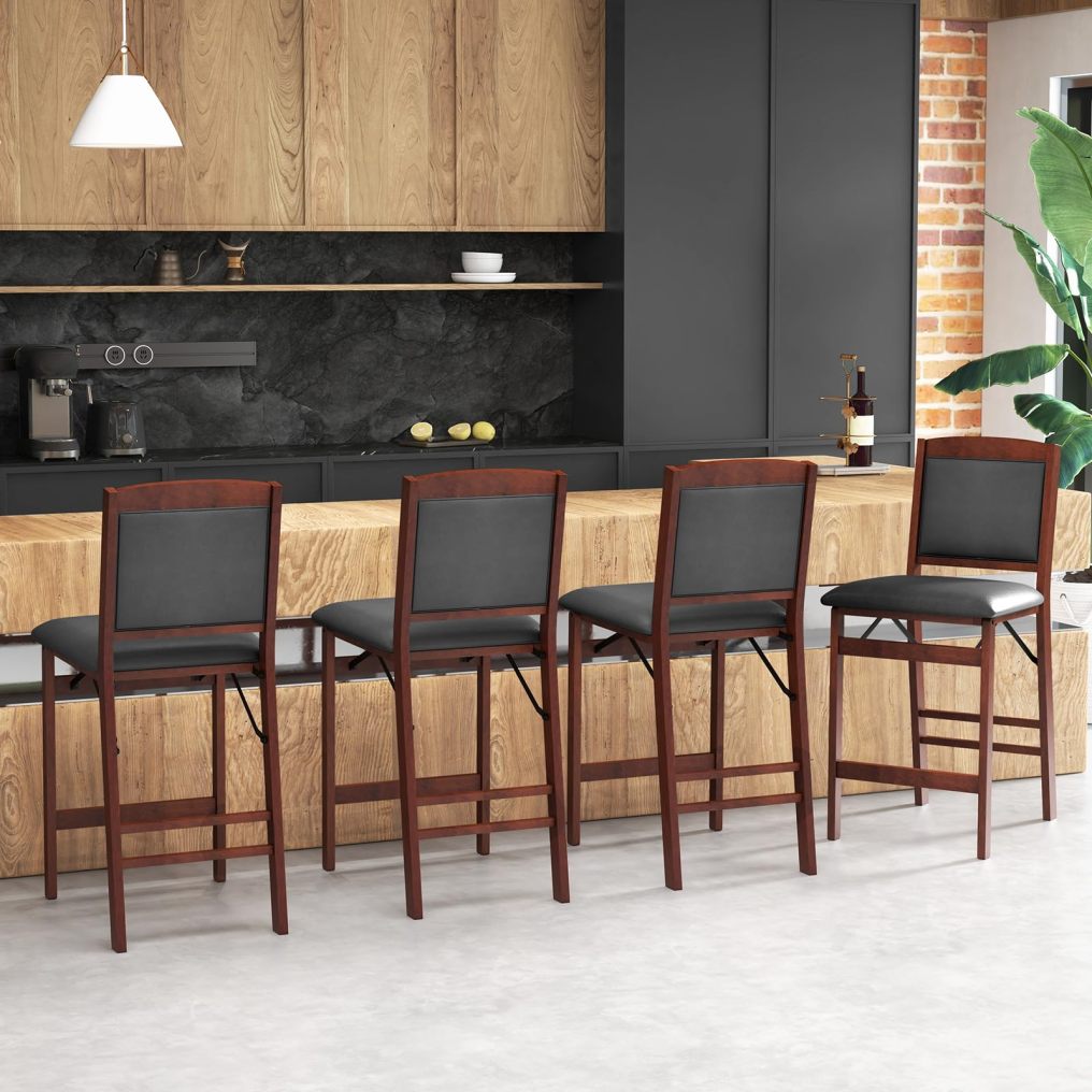 Set of 2/4 Counter Height Chairs 24.5” Folding Kitchen Island Stool